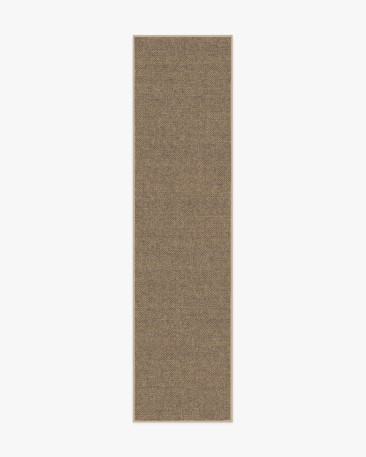 Tapis plat tissé en polyester recyclé, naturel et rustique, avec une texture unie aspect jute sable pour salon et chambre à coucher