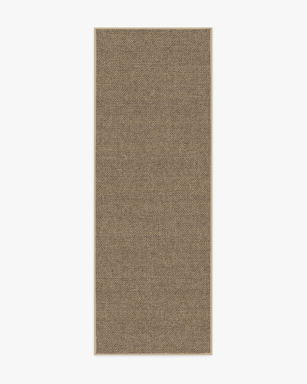 Tapis plat tissé en polyester recyclé, naturel et rustique, avec une texture unie aspect jute sable pour salon et chambre à coucher