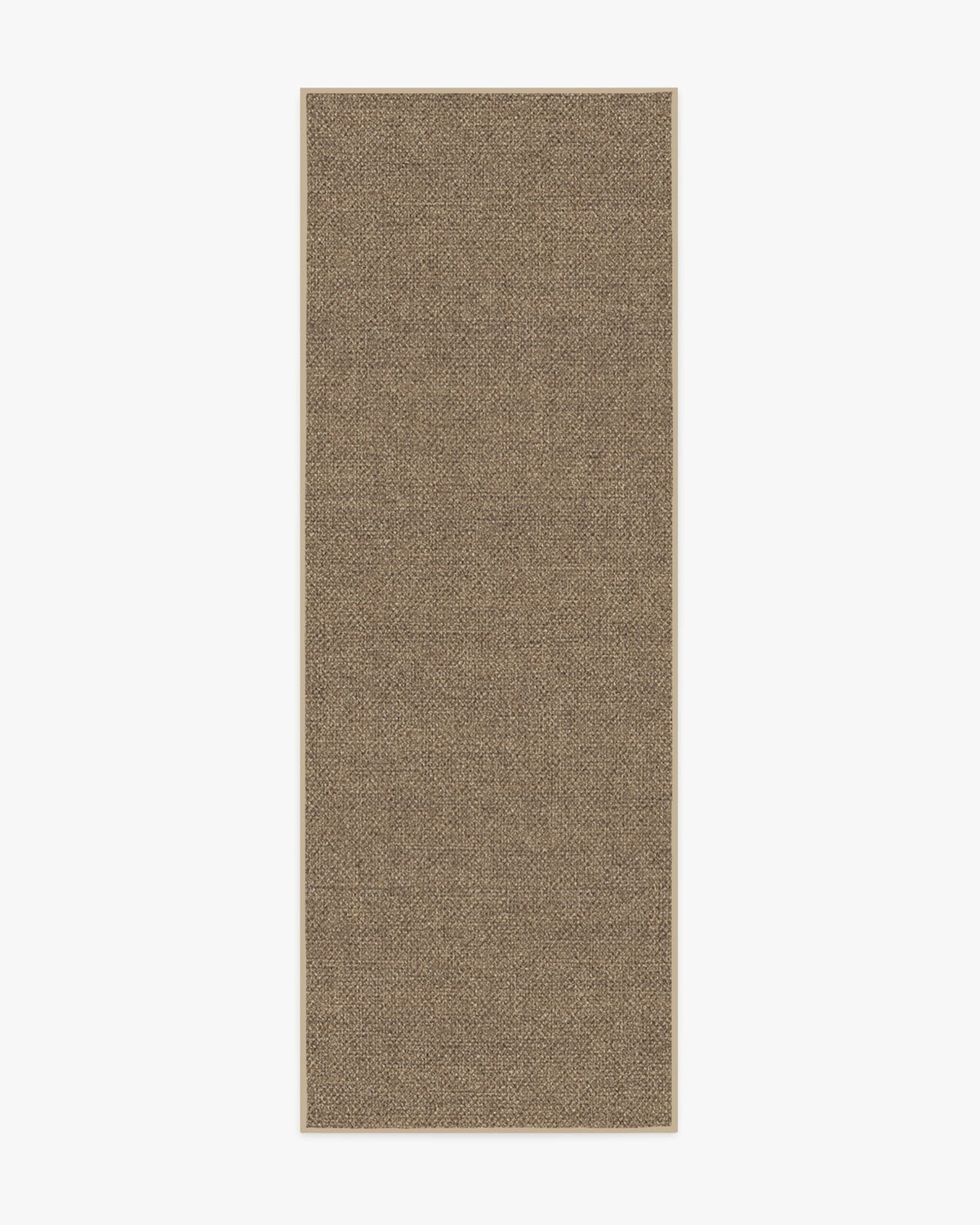 Tapis plat tissé en polyester recyclé, naturel et rustique, avec une texture unie aspect jute sable pour salon et chambre à coucher