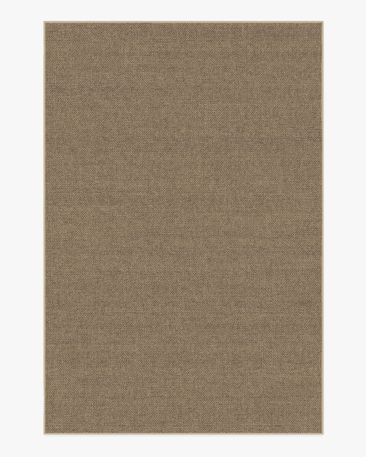 Tapis plat tissé en polyester recyclé, naturel et rustique, avec une texture unie aspect jute sable pour salon et chambre à coucher