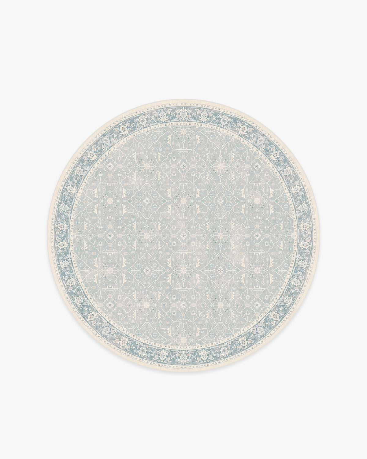 Tapis plat tissé romantique vintage avec treillis lavable de vignes florales bleu pâle pour chambre et salon