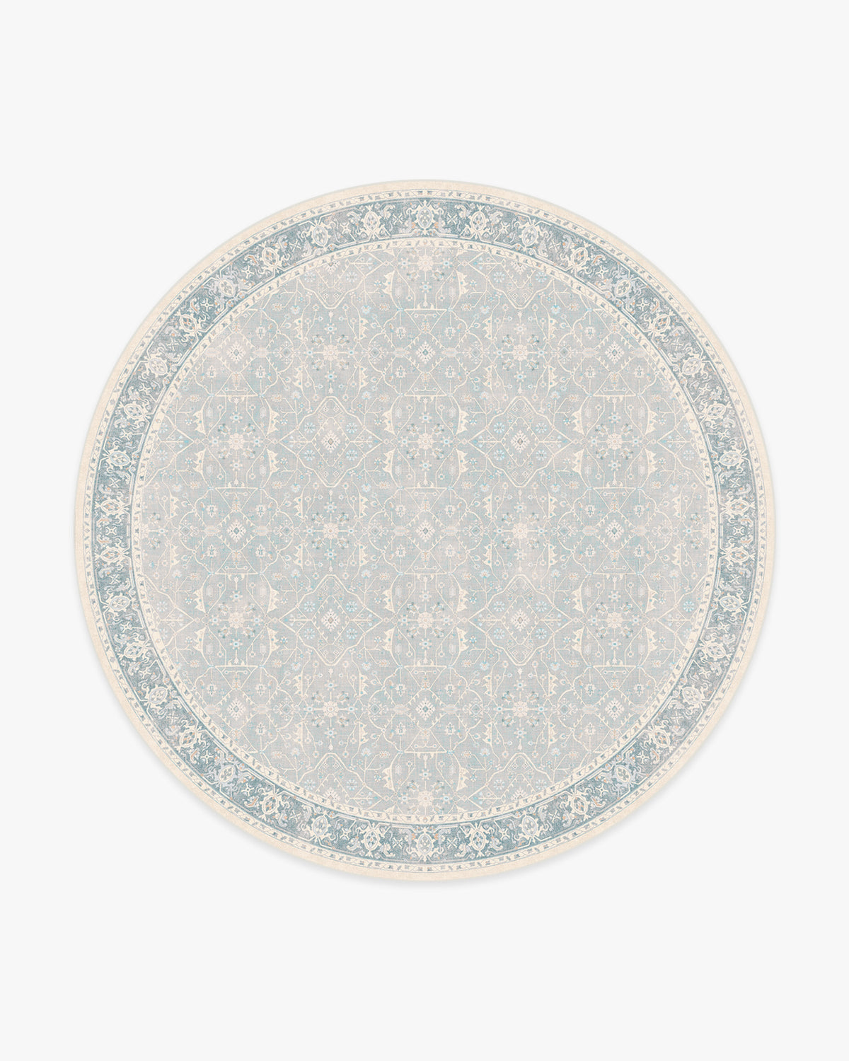 Tapis plat tissé romantique vintage avec treillis lavable de vignes florales bleu pâle pour chambre et salon