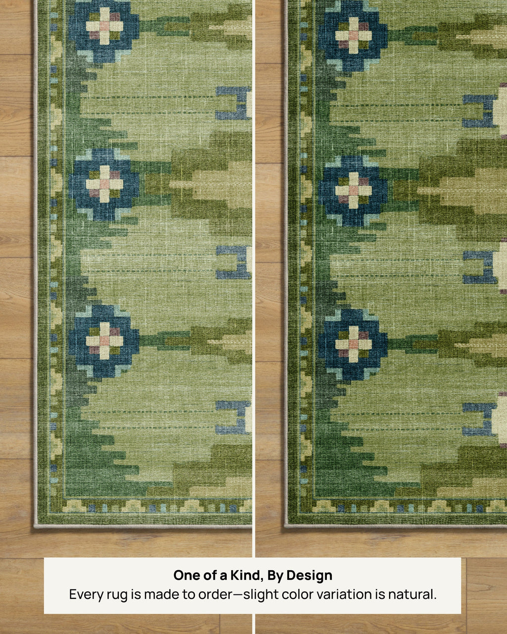 Tapis tissé à plat British Arts & Crafts avec tapisserie lavable d'animaux de la forêt en vert pour salon et bureau