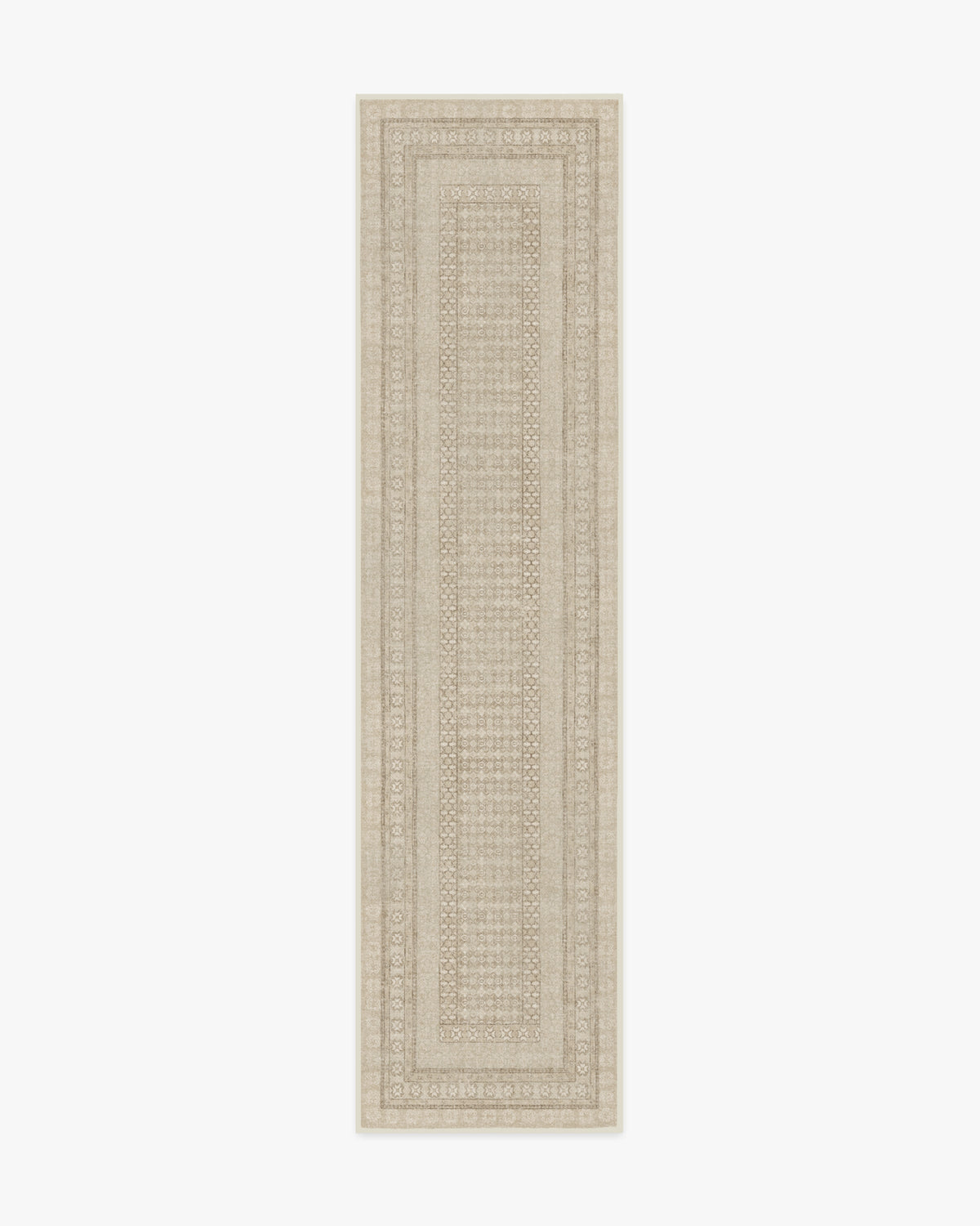 Tapis plat européen vintage avec motif vieilli lavable beige et ivoire inspiré des cafés, pour le salon et la chambre à coucher