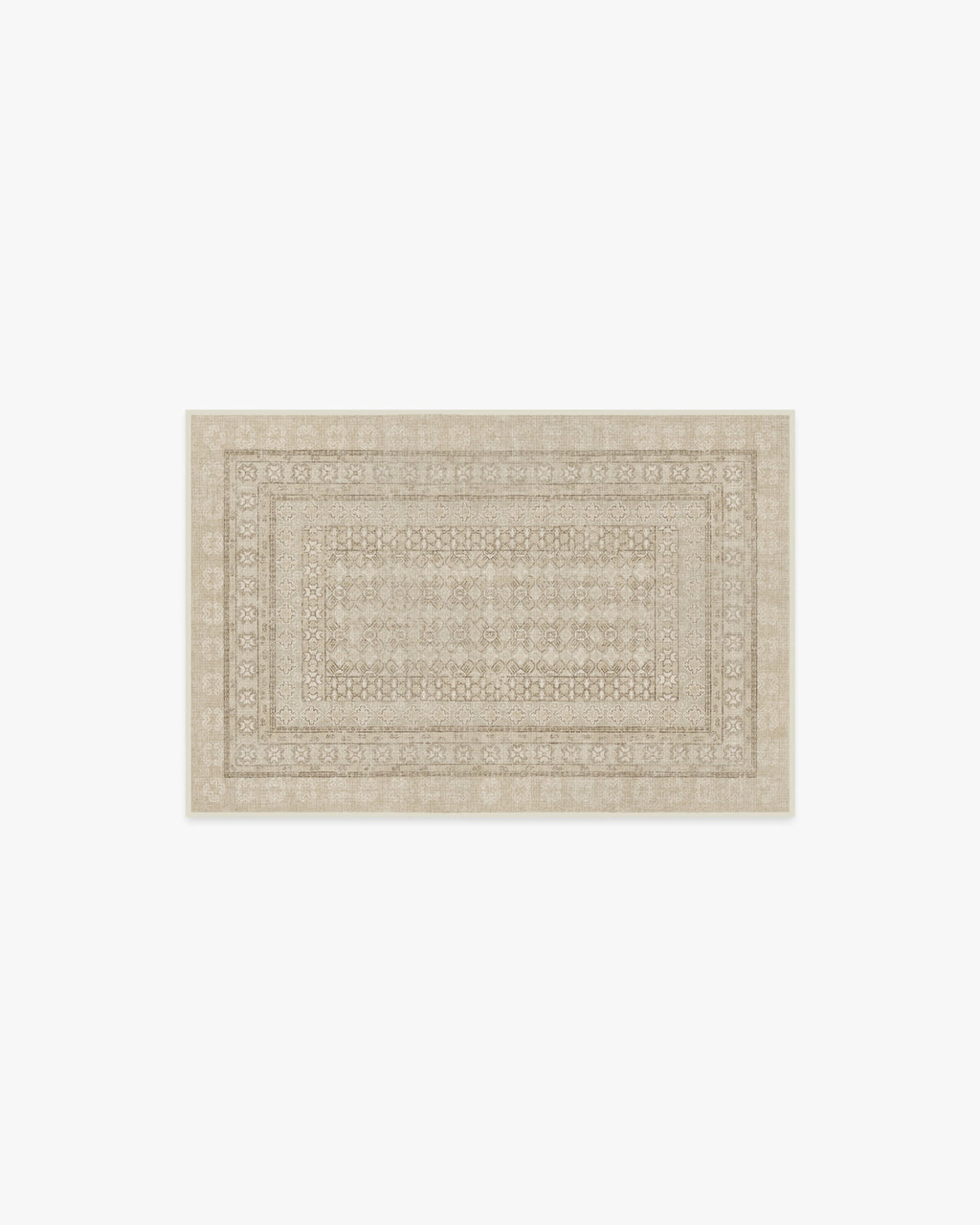 Tapis plat européen vintage avec motif vieilli lavable beige et ivoire inspiré des cafés, pour le salon et la chambre à coucher