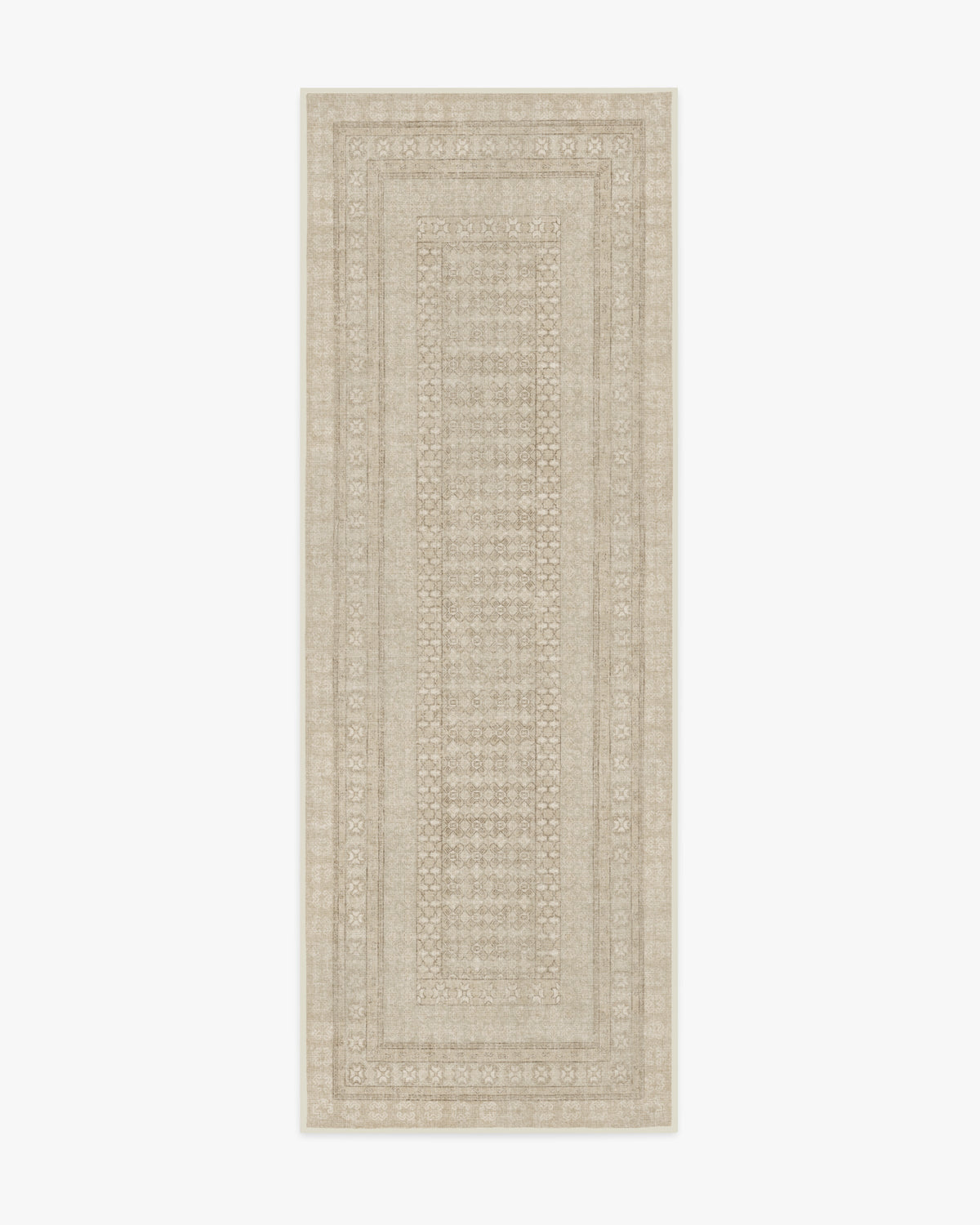 Tapis plat européen vintage avec motif vieilli lavable beige et ivoire inspiré des cafés, pour le salon et la chambre à coucher