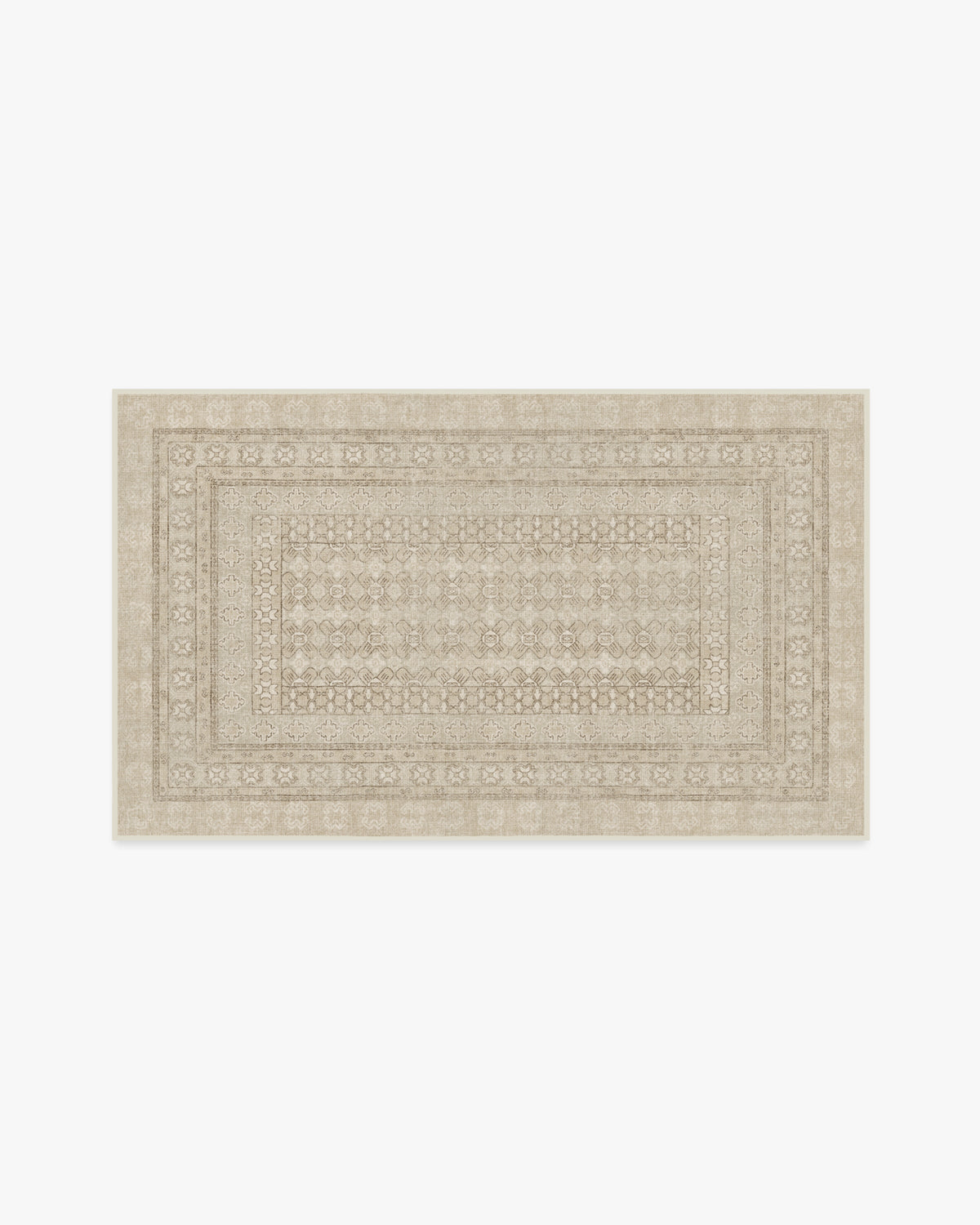 Tapis plat européen vintage avec motif vieilli lavable beige et ivoire inspiré des cafés, pour le salon et la chambre à coucher