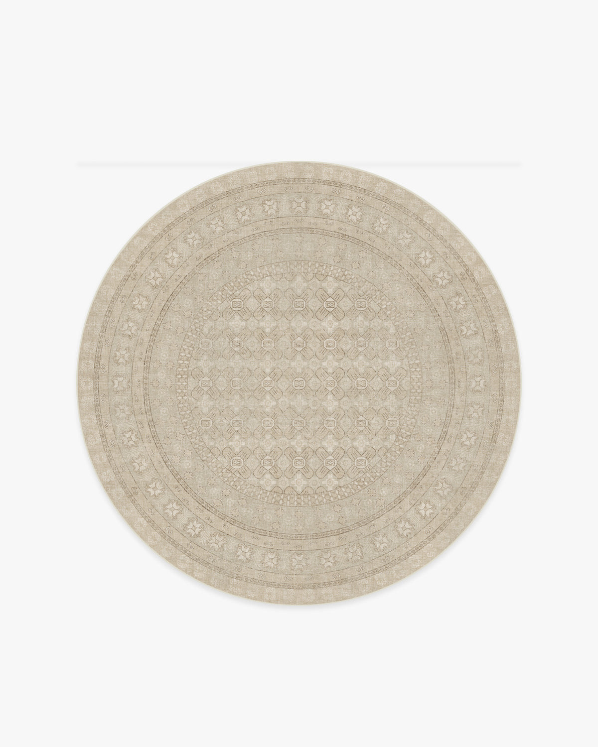 Tapis plat européen vintage avec motif vieilli lavable beige et ivoire inspiré des cafés, pour le salon et la chambre à coucher