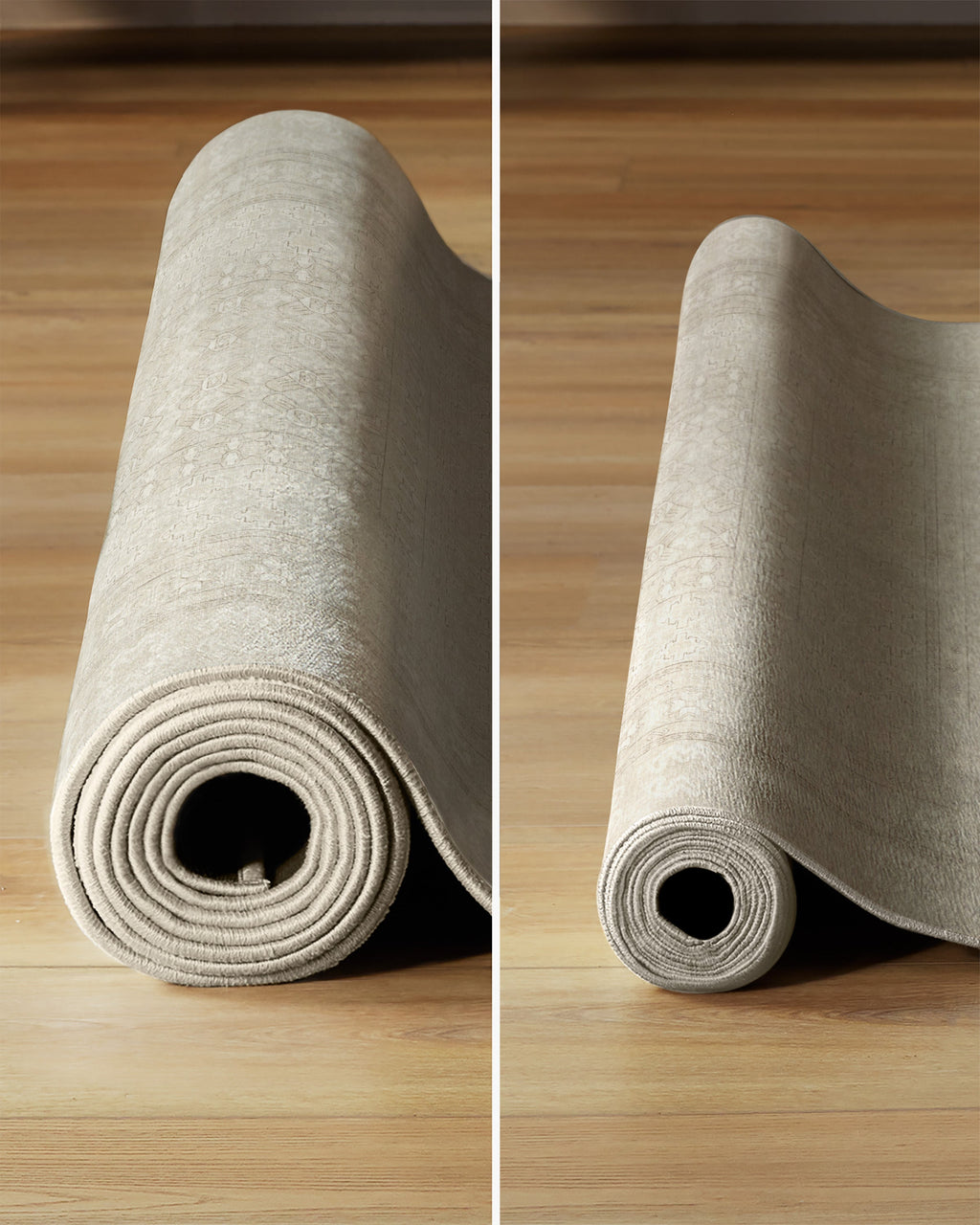 Tapis plat européen vintage avec motif vieilli lavable beige et ivoire inspiré des cafés, pour le salon et la chambre à coucher