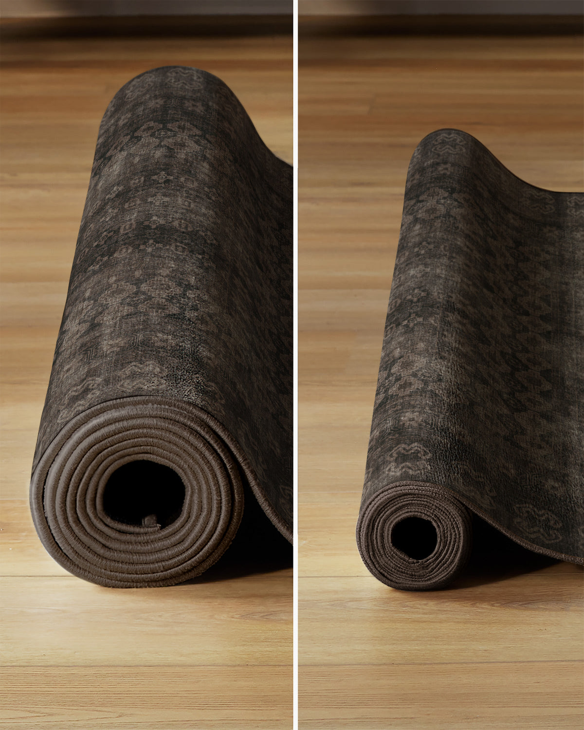 Tapis européen vintage tissé plat à motif carreaux noirs délavés lavables inspiré des cafés, pour salon et salle à manger
