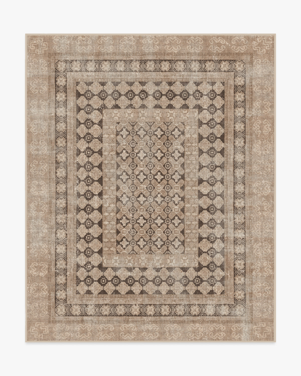 Tapis tissé plat vintage européen avec motif vieilli lavable inspiré des cafés en or rose pour salon et chambre