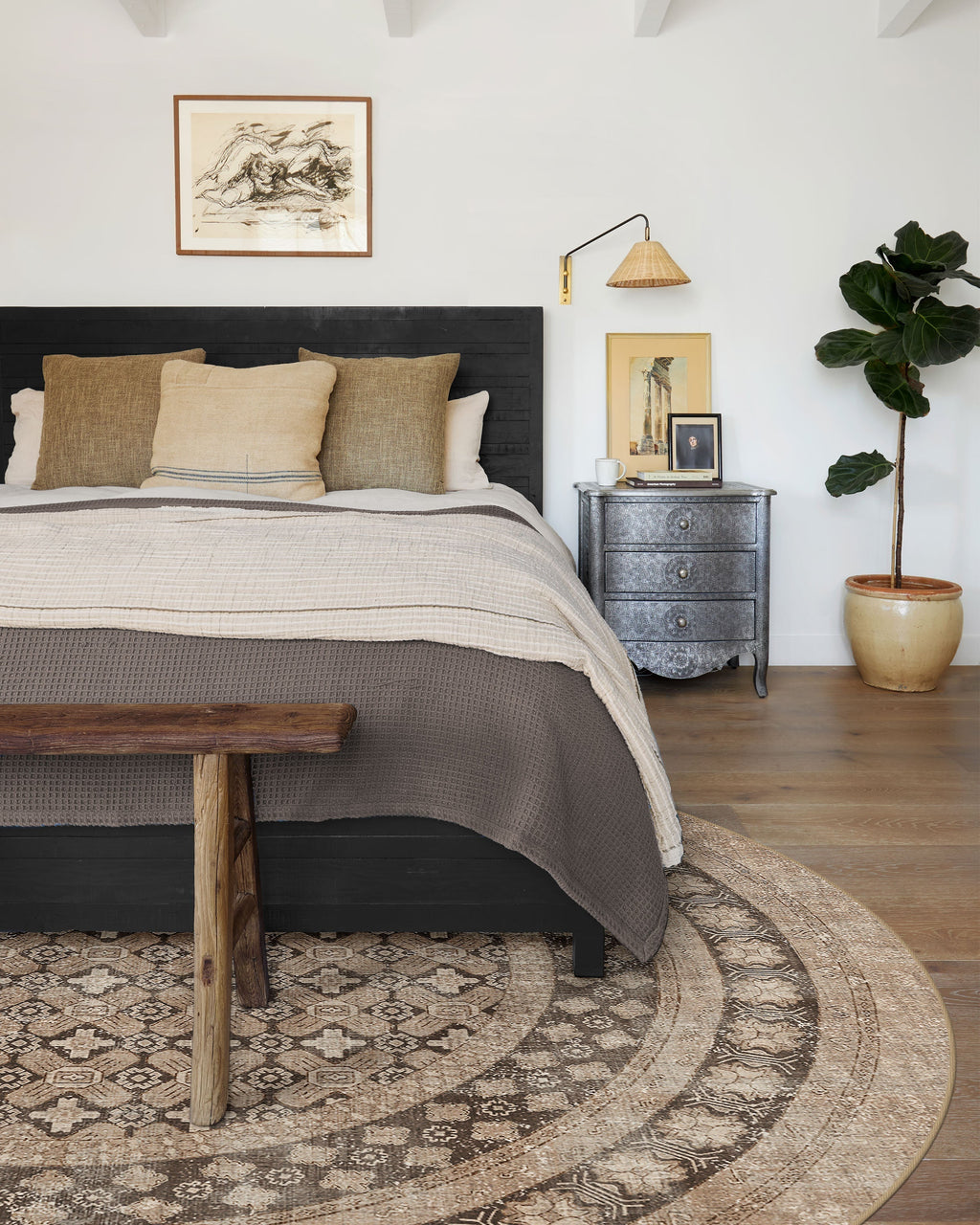 Tapis tissé plat vintage européen avec motif vieilli lavable inspiré des cafés en or rose pour salon et chambre