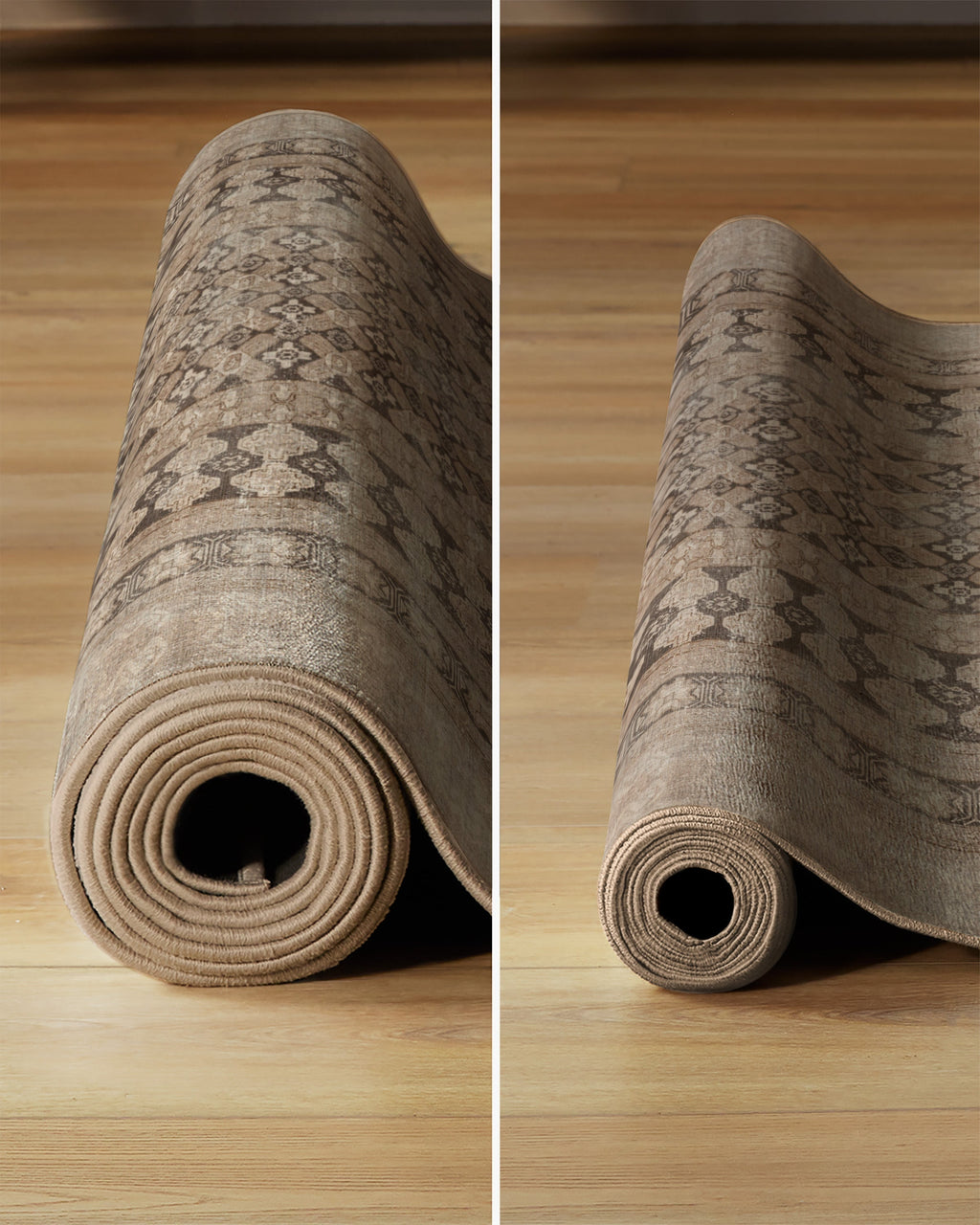 Tapis tissé plat vintage européen avec motif vieilli lavable inspiré des cafés en or rose pour salon et chambre