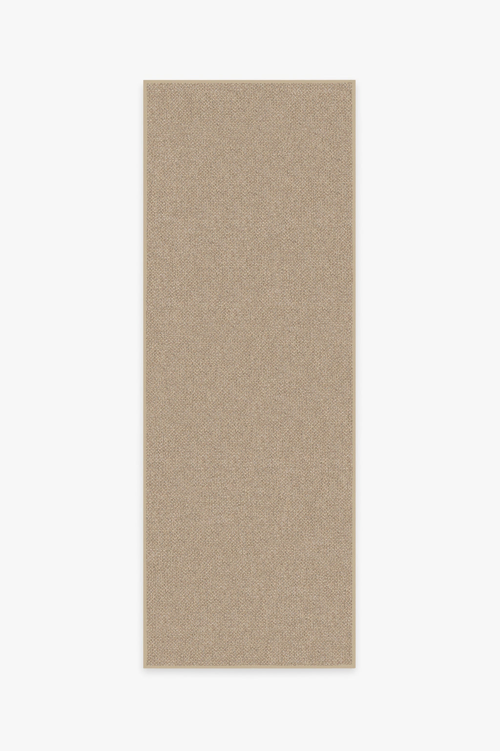 Tapis plat tissé, style minimaliste naturel, en polyester recyclé, texturé sable chaud aspect jute, pour salon et salle à manger