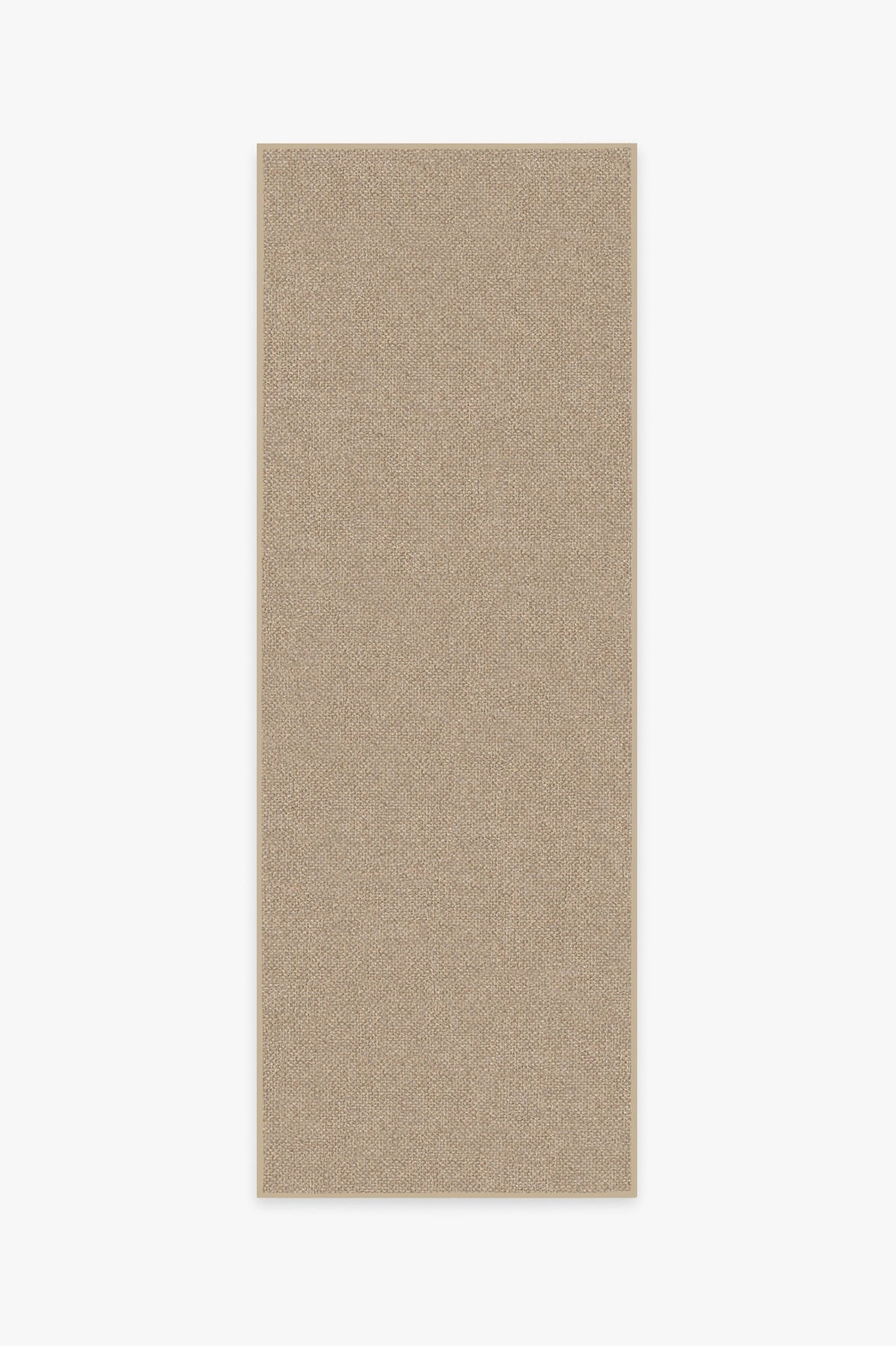 Tapis plat tissé, style minimaliste naturel, en polyester recyclé, texturé sable chaud aspect jute, pour salon et salle à manger