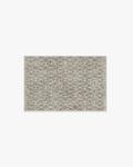 Tapis plat à tissage Sci-Fi pour enfant et salon, motif treillis tête iconique gris cendré
