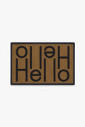 Paillasson lavable typographie contemporaine avec motif "Hello" double face pour entrée et porche
