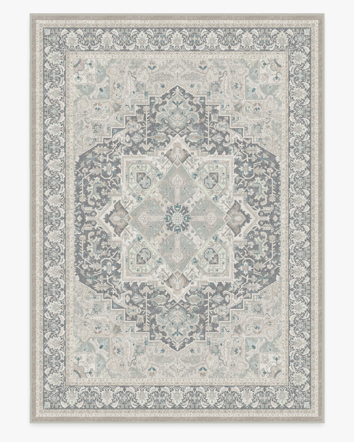 Tapis tissé plat persan classique avec médaillon surdimensionné neutre pour salon et bureau