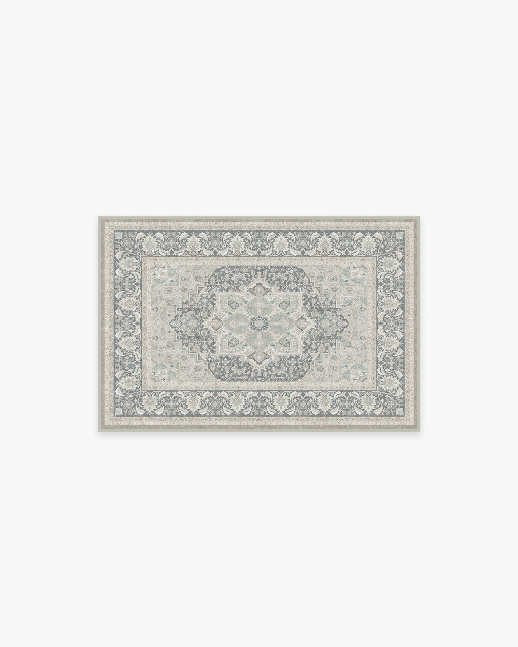 Tapis tissé plat persan classique avec médaillon surdimensionné neutre pour salon et bureau