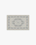 Tapis tissé plat persan classique avec médaillon surdimensionné neutre pour salon et bureau