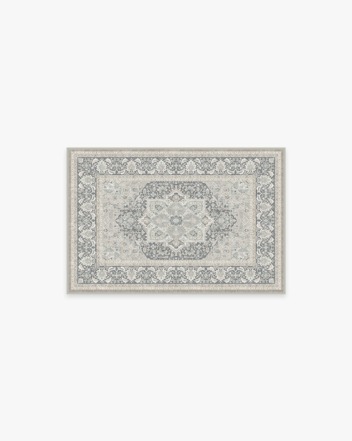 Tapis tissé plat persan classique avec médaillon surdimensionné neutre pour salon et bureau