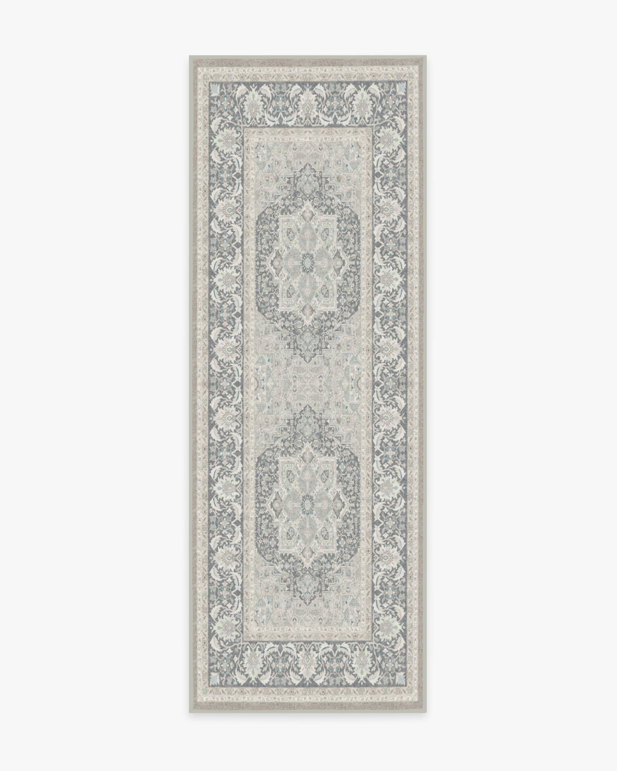 Tapis tissé plat persan classique avec médaillon surdimensionné neutre pour salon et bureau