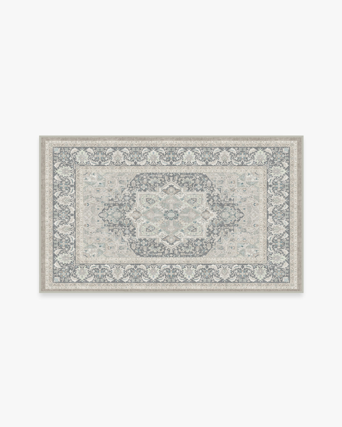 Tapis tissé plat persan classique avec médaillon surdimensionné neutre pour salon et bureau