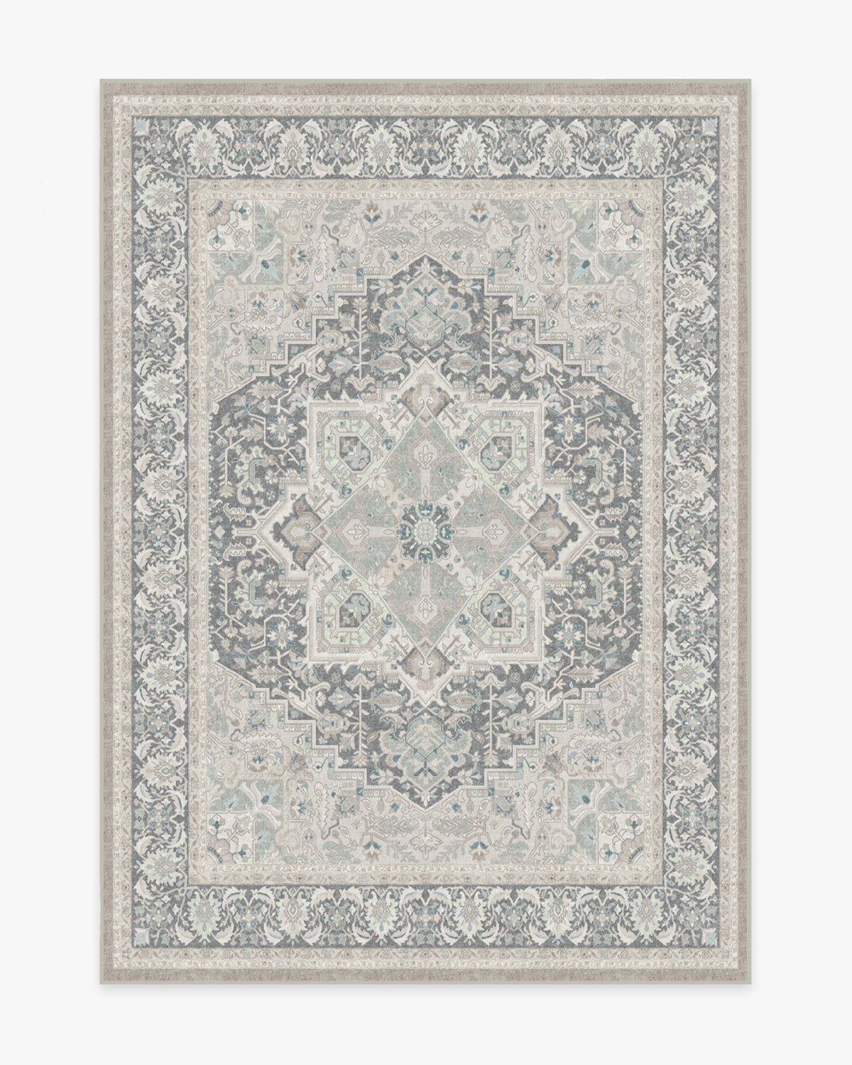 Tapis tissé plat persan classique avec médaillon surdimensionné neutre pour salon et bureau