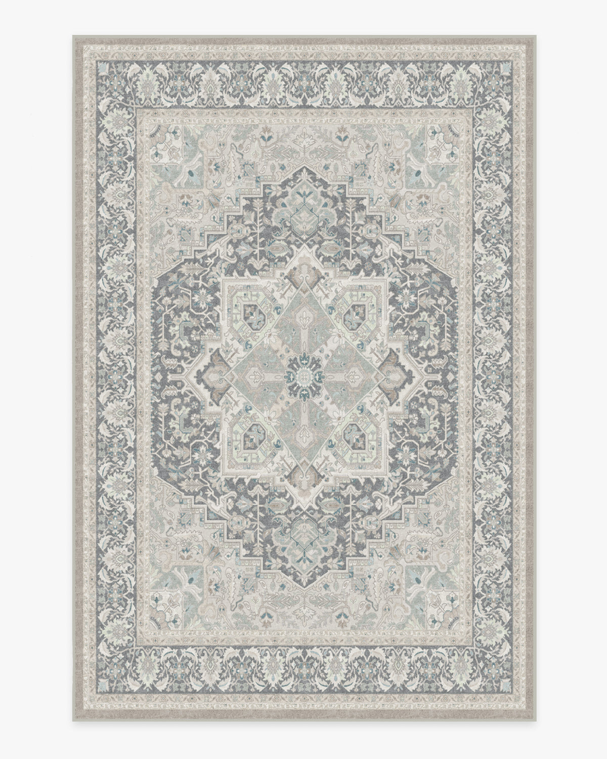 Tapis tissé plat persan classique avec médaillon surdimensionné neutre pour salon et bureau