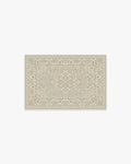 Tapis Persan Ancien Tissé à Plat avec Médaillon Géométrique Taupe Crème pour Salon et Salle à Manger