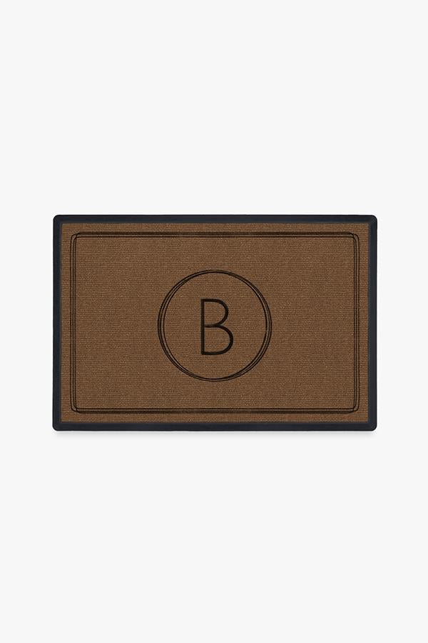 Paillasson Lavable Moderne et Minimaliste avec Bordure de Lettres Personnalisées pour Entrée et Porche