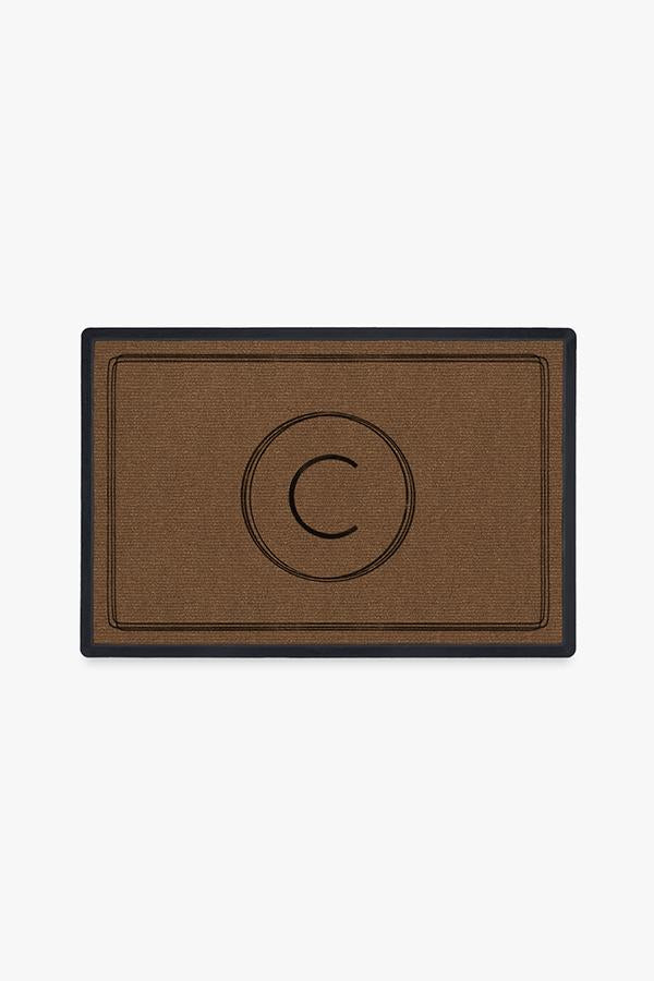 Paillasson Lavable Moderne et Minimaliste avec Bordure de Lettres Personnalisées pour Entrée et Porche
