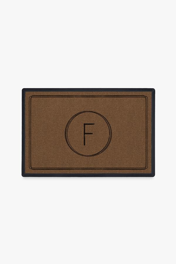 Paillasson Lavable Moderne et Minimaliste avec Bordure de Lettres Personnalisées pour Entrée et Porche