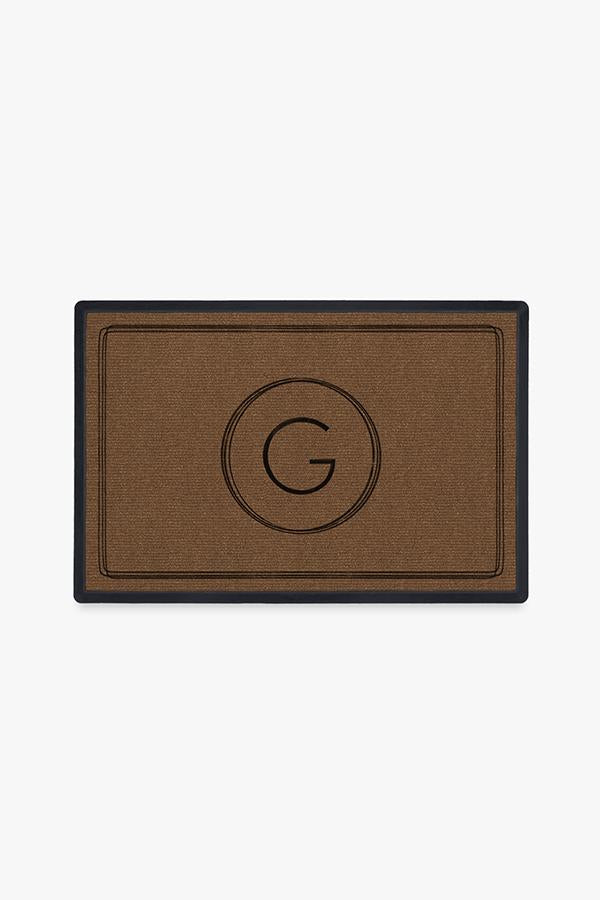 Paillasson Lavable Moderne et Minimaliste avec Bordure de Lettres Personnalisées pour Entrée et Porche