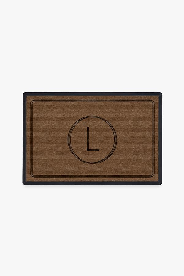 Paillasson Lavable Moderne et Minimaliste avec Bordure de Lettres Personnalisées pour Entrée et Porche
