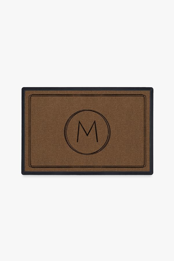 Paillasson Lavable Moderne et Minimaliste avec Bordure de Lettres Personnalisées pour Entrée et Porche