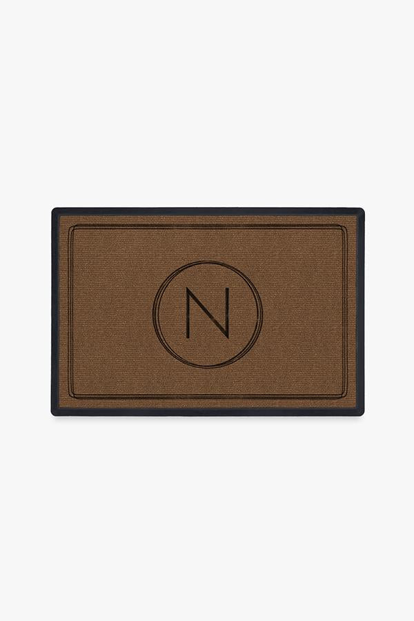 Paillasson Lavable Moderne et Minimaliste avec Bordure de Lettres Personnalisées pour Entrée et Porche