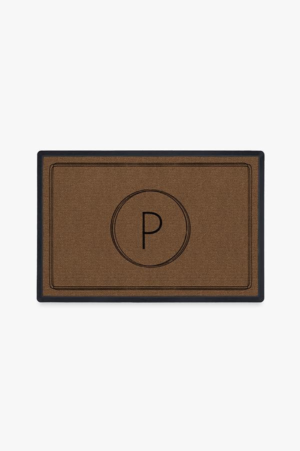 Paillasson Lavable Moderne et Minimaliste avec Bordure de Lettres Personnalisées pour Entrée et Porche