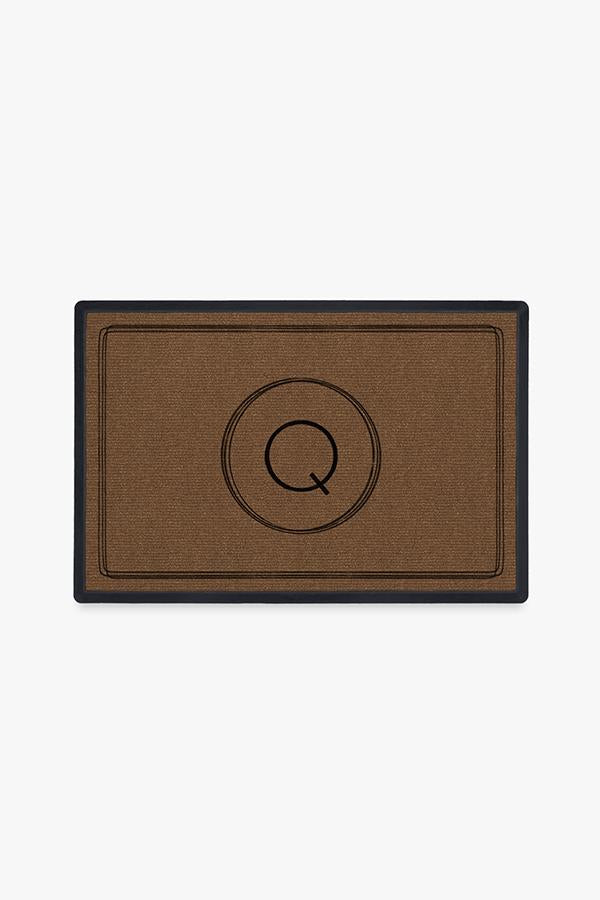Paillasson Lavable Moderne et Minimaliste avec Bordure de Lettres Personnalisées pour Entrée et Porche