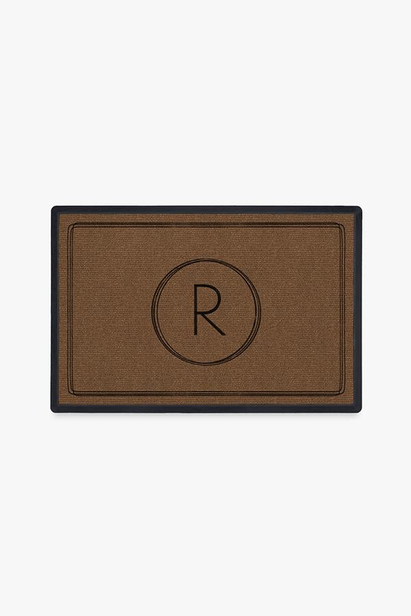 Paillasson Lavable Moderne et Minimaliste avec Bordure de Lettres Personnalisées pour Entrée et Porche