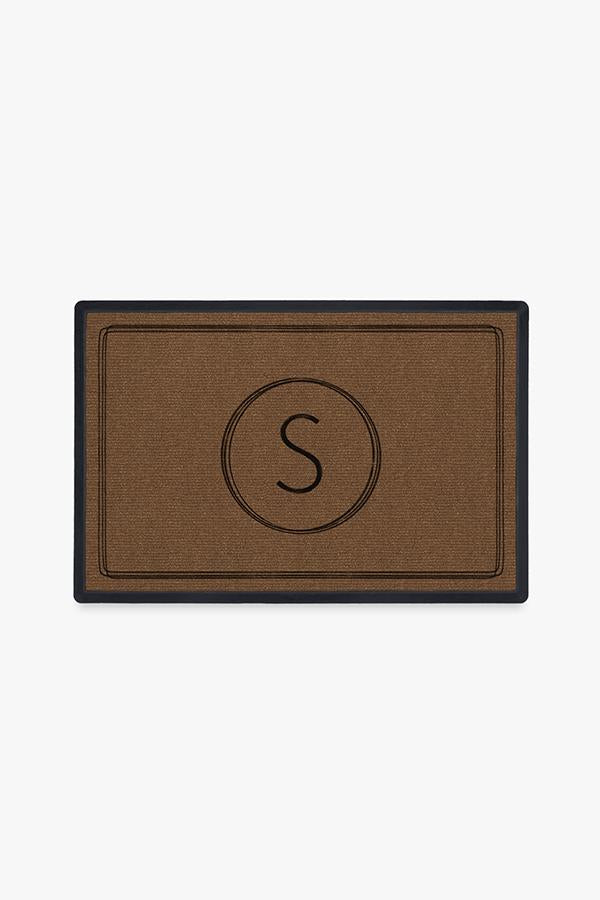 Paillasson Lavable Moderne et Minimaliste avec Bordure de Lettres Personnalisées pour Entrée et Porche