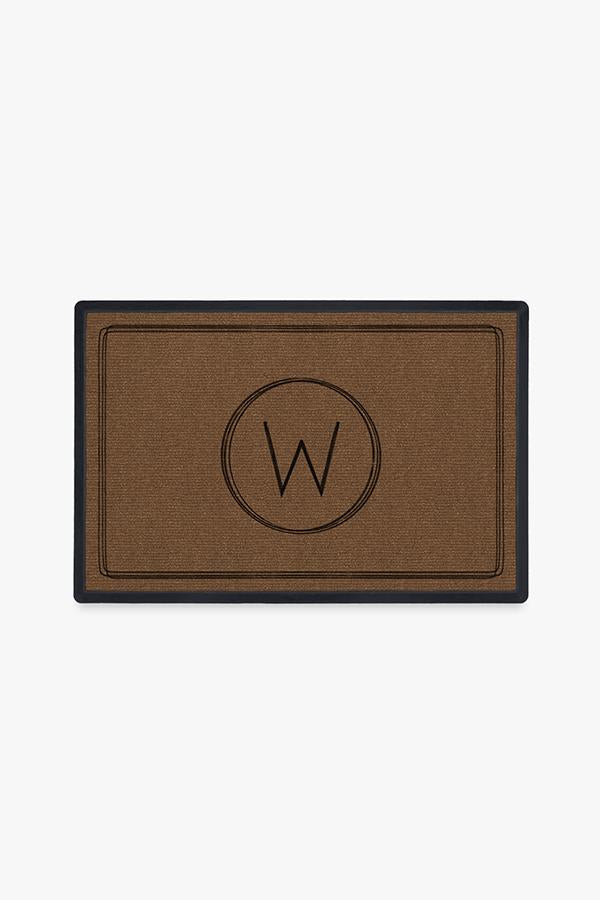Paillasson Lavable Moderne et Minimaliste avec Bordure de Lettres Personnalisées pour Entrée et Porche