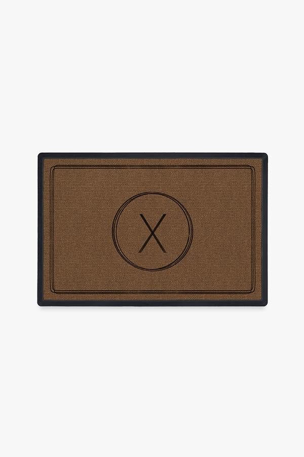 Paillasson Lavable Moderne et Minimaliste avec Bordure de Lettres Personnalisées pour Entrée et Porche