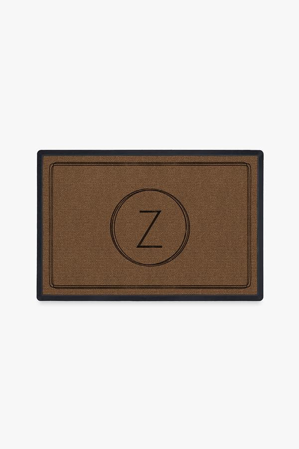 Paillasson Lavable Moderne et Minimaliste avec Bordure de Lettres Personnalisées pour Entrée et Porche