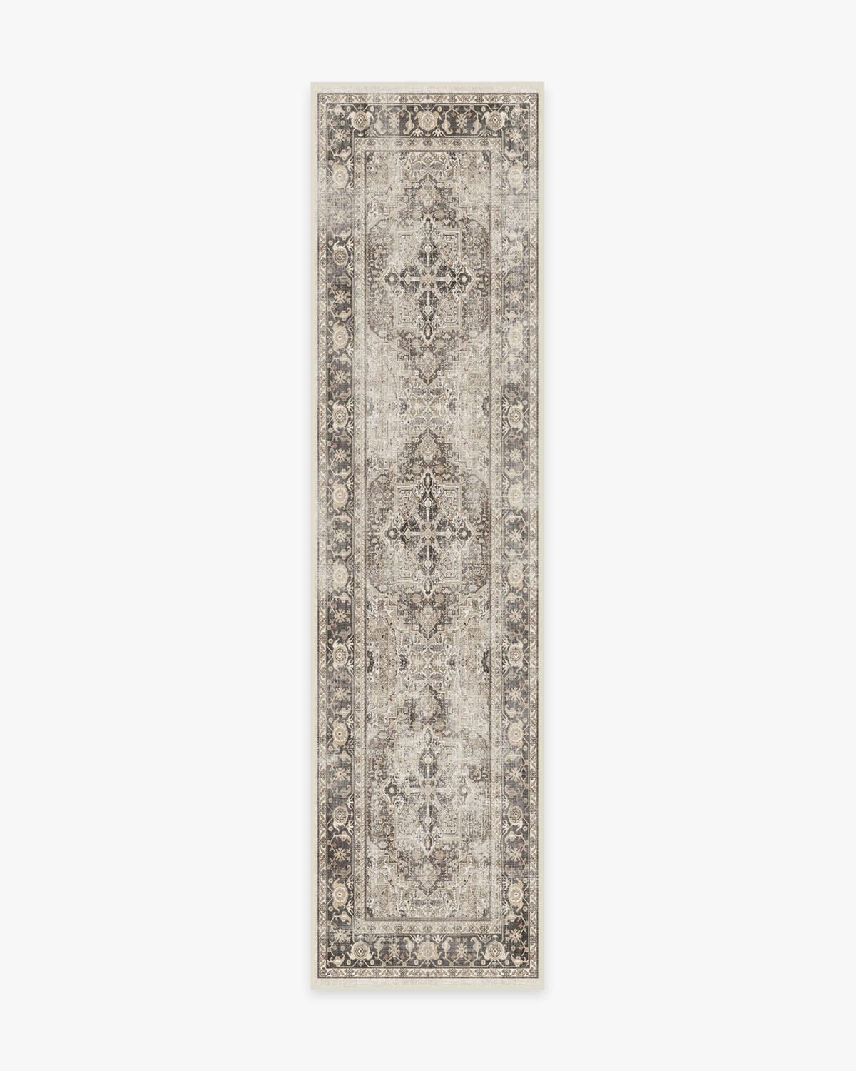 Tapis plat persan de ferme avec médaillon vieilli pour salon et salle à manger