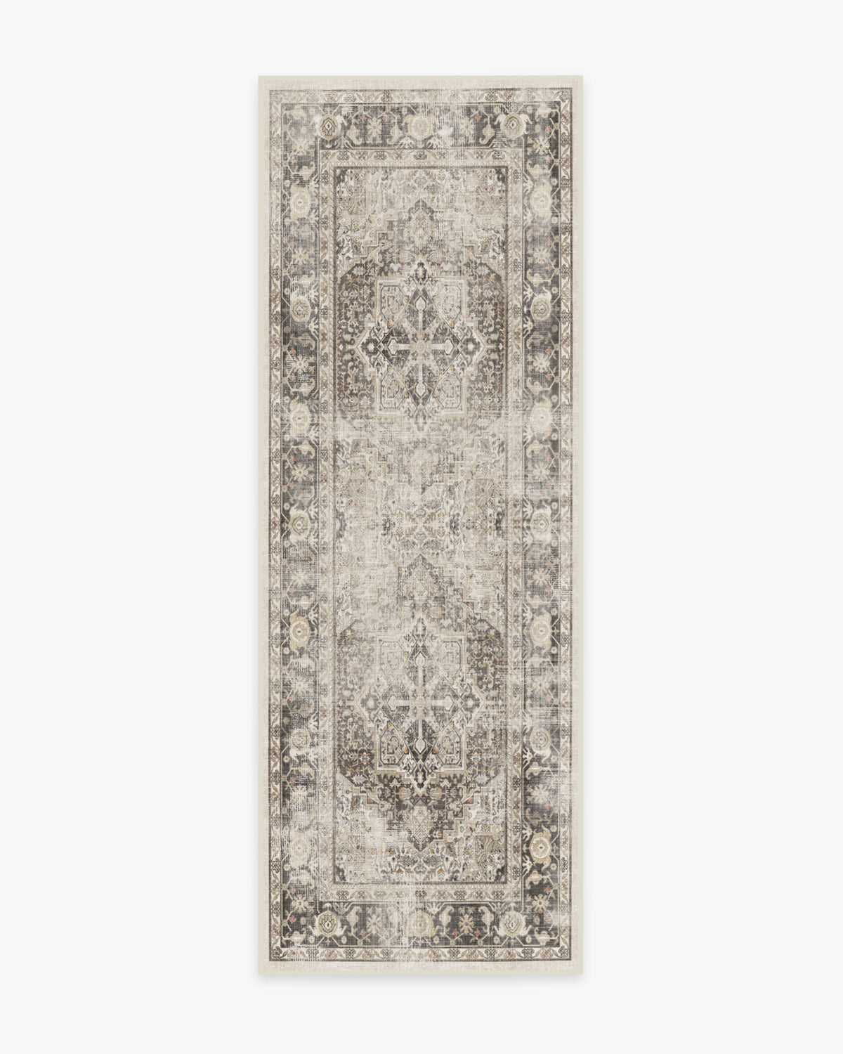 Tapis plat persan de ferme avec médaillon vieilli pour salon et salle à manger