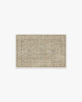 Tapis persan tissé plat minimaliste avec médaillon et bordure ivoire lavables pour salon et chambre