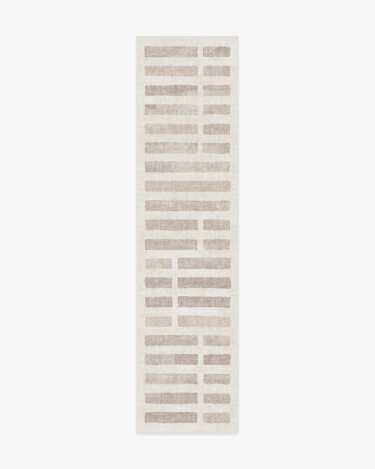 Tapis plat moderne et décontracté avec motif lavable en briques ivoire naturel, idéal pour le salon et la chambre.