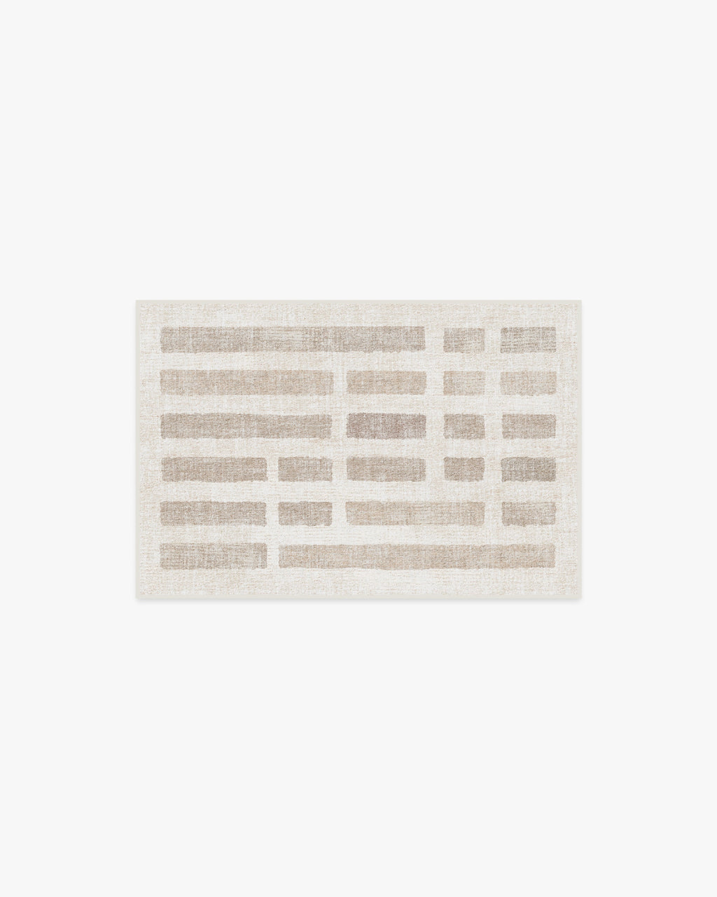 Tapis plat moderne et décontracté avec motif lavable en briques ivoire naturel, idéal pour le salon et la chambre.
