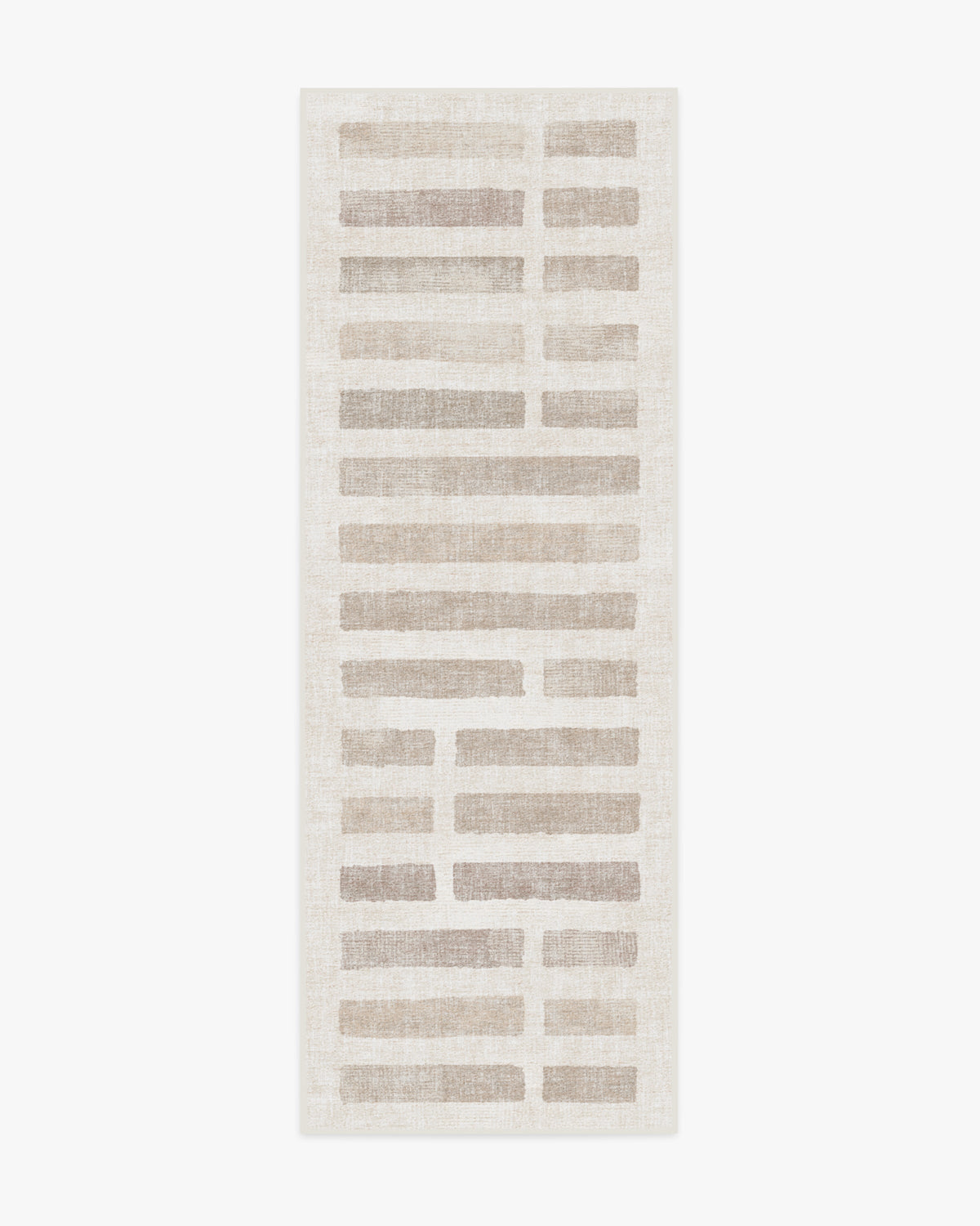Tapis plat moderne et décontracté avec motif lavable en briques ivoire naturel, idéal pour le salon et la chambre.